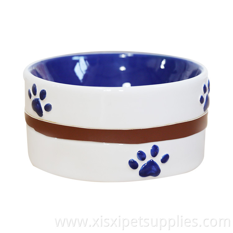 Custom Logo Ceramic Pet Food Bowl Dog Feeding Bowl